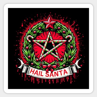 Hail Santa Wreath Sticker